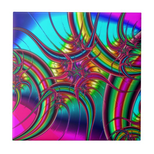 Carreau Fractale au néon (Devant)