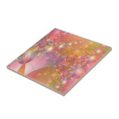 Carreau Fractale de bulle rose et orange (Côté)