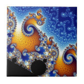 Carreau Fractale en spirale bleue de Mandelbrot double (Devant)