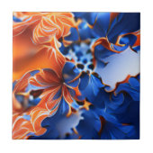 Carreau Fractale florale orange et bleue (Devant)