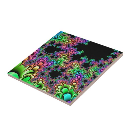 Carreau Fractale folle d'arc-en-ciel (Côté)