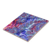 Carreau Fractale numérique abstrait coloré trippy groovy (Côté)