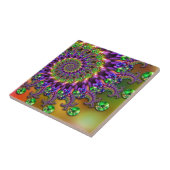 Carreau Fractale pourpre et verte de Bokeh (Côté)