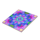 Carreau Fractale pourpre et verte de kaléidoscope (Côté)