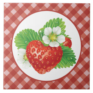 Carreau Fraise de cuisine à plat de campagne