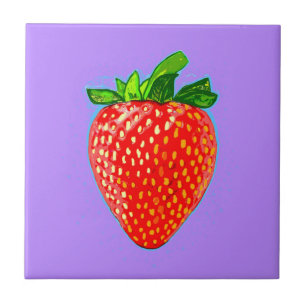 Carreau Fraise juteuse en style pop art
