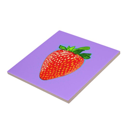 Carreau Fraise juteuse en style pop art (Côté)