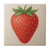 Carreau Fraise sucrée - Fruit d'aquarelle (Devant)