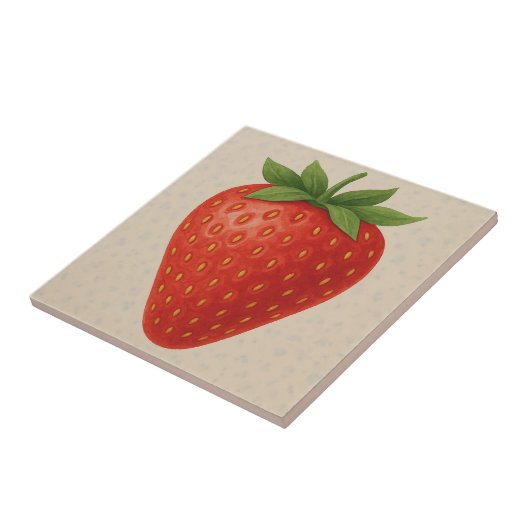 Carreau Fraise sucrée - Fruit d'aquarelle (Côté)