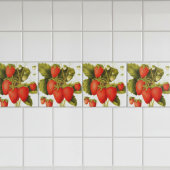Carreau Fraises anciennes avec feuilles vertes