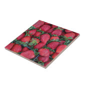 Carreau Fraises avec feuilles vertes (Côté)
