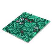 Carreau Fraises de Nouveau d'art et feuille, turquoise (Côté)