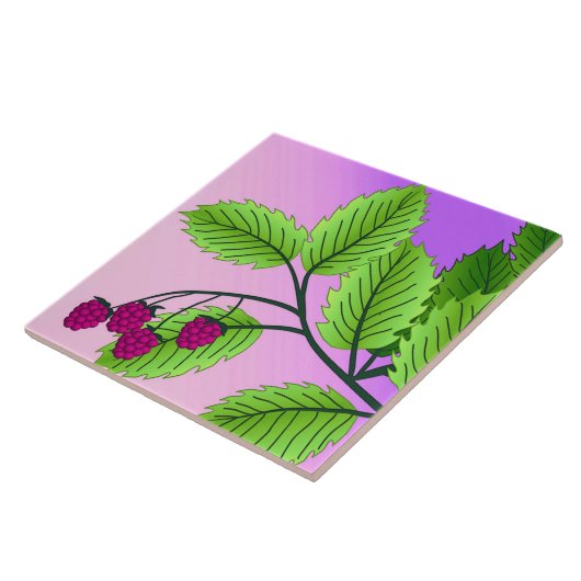 Carreau Framboises sur une branche (Côté)