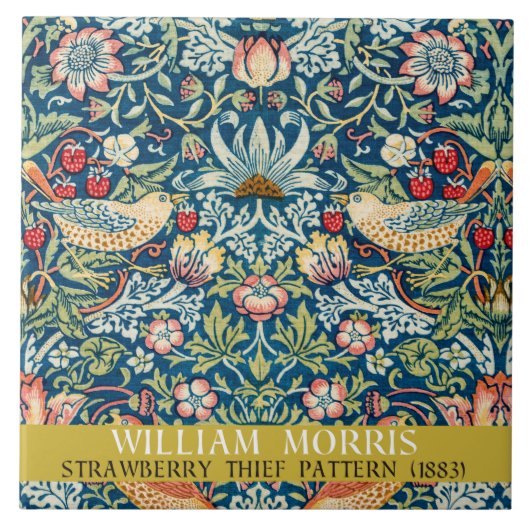 Carreau Frameur de fraises - Conception de William Morris (Devant)