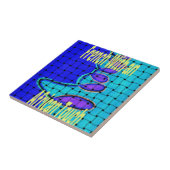 Carreau Français Bleu Africain Tissé Abstrait violet forme (Côté)