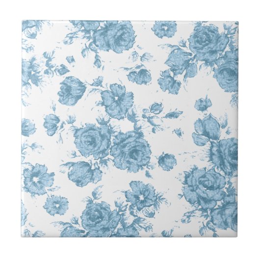 Carreau Français bleu minable Toile (Devant)