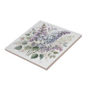 Carreau Français Lilac Aquarelle Florale Élégante Déco Pri (Côté)