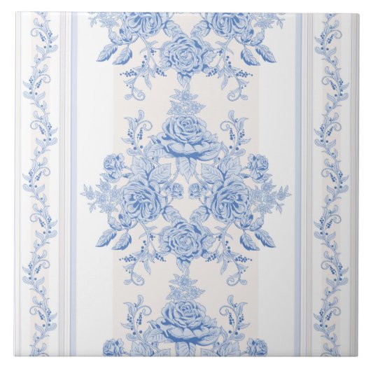 Carreau français, shabby chic, vintage, bleu pâle, blanc, (Devant)