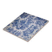 Carreau Française toile de jouy bleu et blanc élégant (Côté)