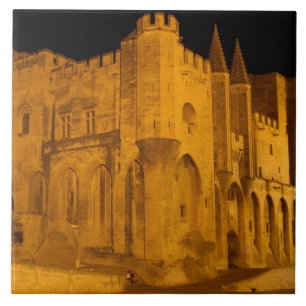 Carreau France, Avignon, Provence, Palais des Papes la nui