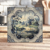 Carreau France Pays Pastorale Bleu et Blanc Toile