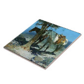 Carreau Frank Tenney Johnson Art occidental “Nuit silencie (Côté)