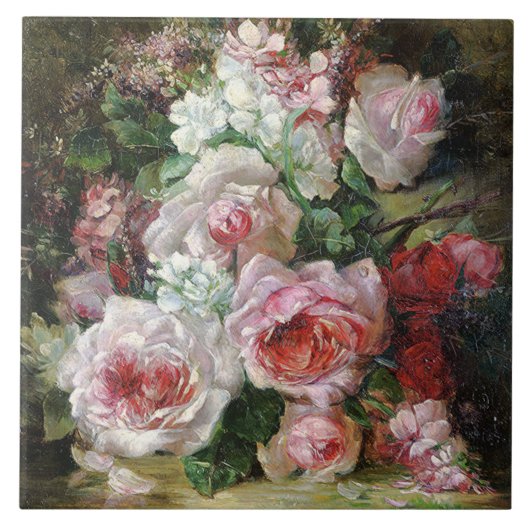 Carreau Frans Verhas Bouquet Vintage Rose (Devant)