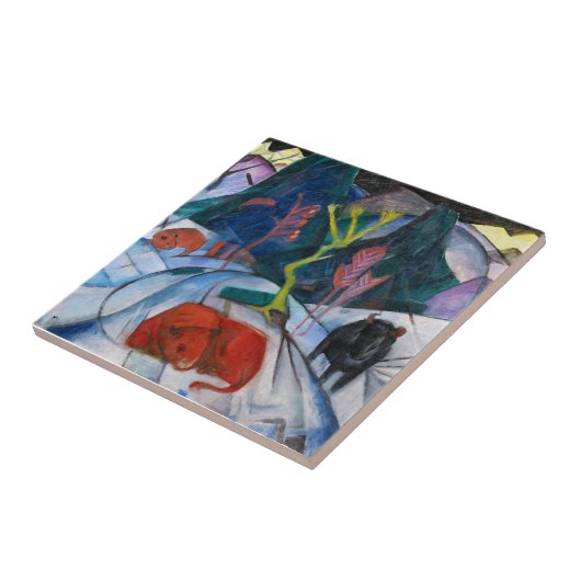 Carreau Franz Marc Bison en hiver (bison rouge) (Côté)