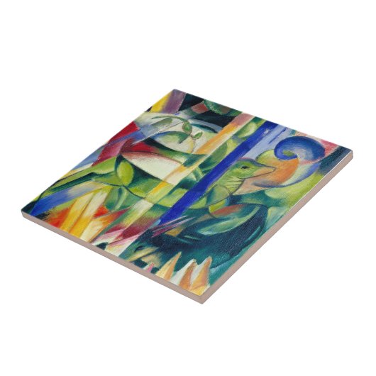Carreau Franz Marc Célèbre peinture Petites chèvres de mon (Côté)