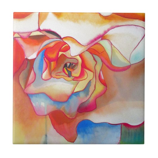 Carreau Fred martin begonia aquarelle (Devant)