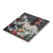 Carreau Frédéric Bazille - Jeune femme aux pivoines (Côté)