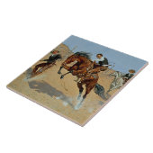 Carreau Frederick Remington Art de l'Ouest "Tourner le dos (Côté)