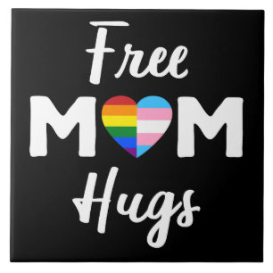 Carreau Free Mom Hugs II - Arc-en-ciel Fierté Gay Trans