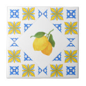 Carreau French Country Lemon Blue Tile Pattern (Devant)