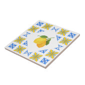 Carreau French Country Lemon Blue Tile Pattern (Côté)