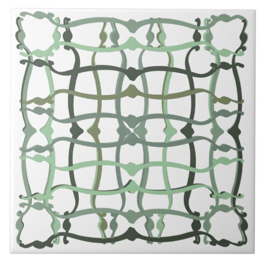 Carreau French countryside sage green tile (Devant)