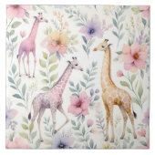 Carreau Fresque Giraffe Aux Fleurs (Devant)