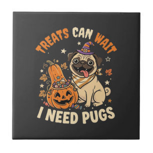Carreau Friandises Citrouille de Pug Halloween