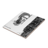 Carreau Frida Kahlo Portrait noir et blanc (Côté)