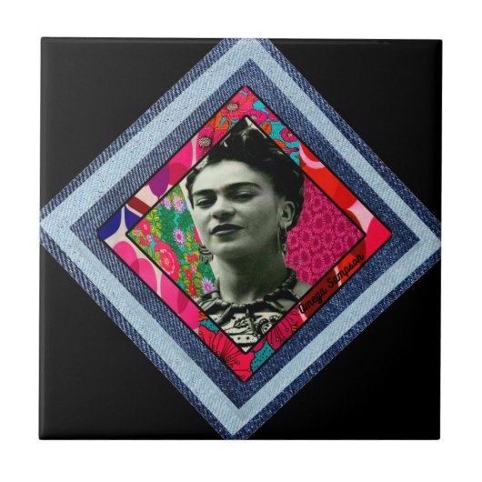Carreau Frida Kahlo Retro Denim Diamond (Devant)