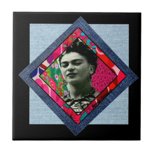 Carreau Frida Kahlo Retro Pink Denim