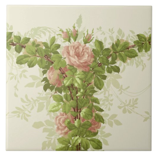 Carreau Frieze pose rose de l'époque victorienne (Devant)