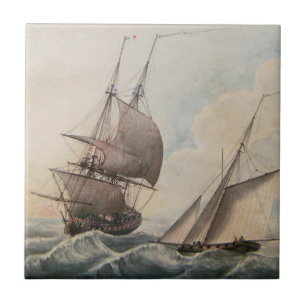 Carreau Frigate dans une houle 17ème siècle