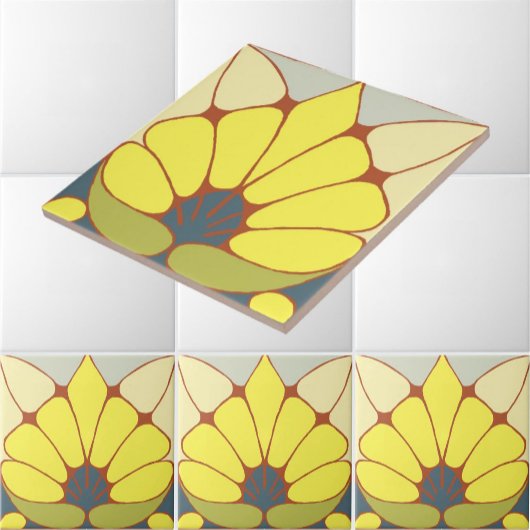 Carreau Frise de motif floral Art Nouveau