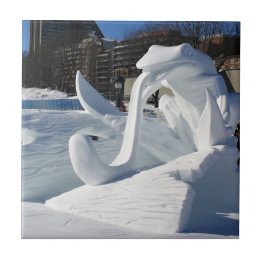 Carreau Frog Snow Sculpture, Québec, Canada (Devant)