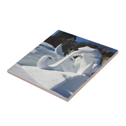 Carreau Frog Snow Sculpture, Québec, Canada (Côté)