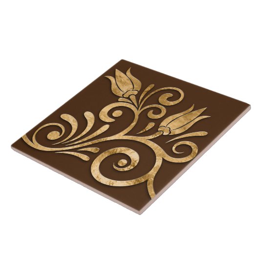 Carreau Frontière Florale sans joint -Or (Côté)