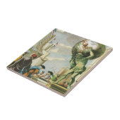 Carreau Frontispice d'atlas d'époque baroque Globe terrest (Côté)