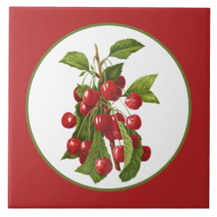 Carreau Fruit cerise cuisine vintage