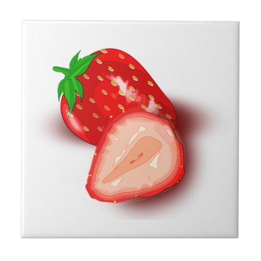 Carreau Fruit de fraise Modèle de conception d'image modif (Devant)